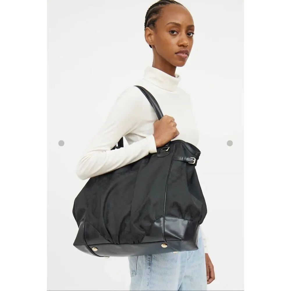 Gucci GG Canvas Full Moon Tote Bag Black - Picture 3 of 16